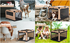 Dog Travel Crate Collapsible 4 Door Portable Soft Dog Crate, Foldable Dog Kennels and Crates for Indoor, Outdoor