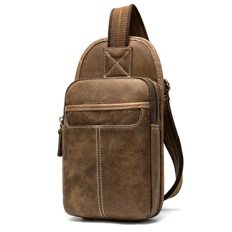 Casual Fashionable Leather Crossbody Packs Chest Bag For Men
