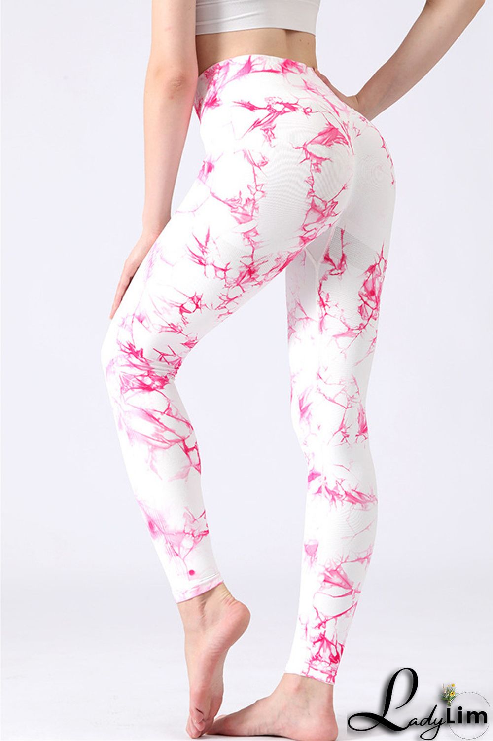 Black Casual Sportswear Print Basic Skinny High Waist Trousers