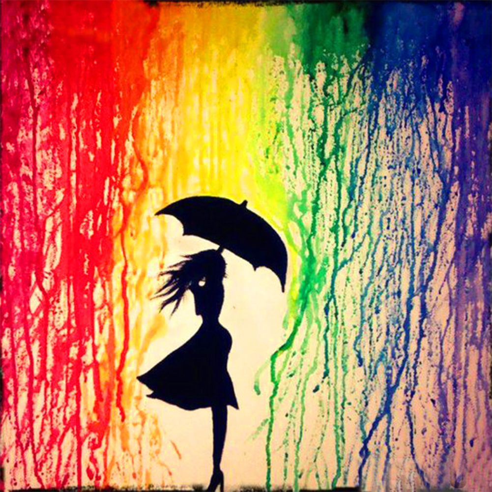 

30*30CM - Round Drill Diamond Painting - Umbrella Girl, 501 Original