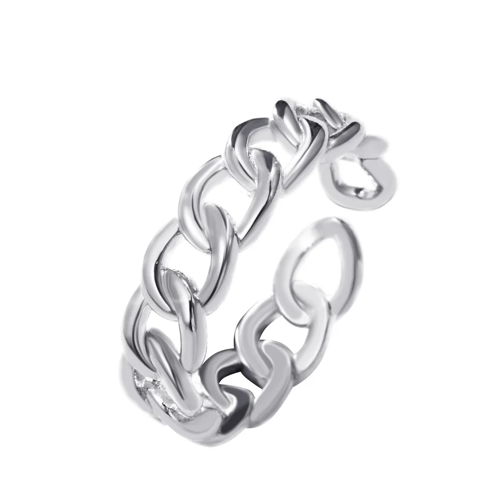 Open chain gold plated ring