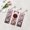 (US Local)3Pcs Special Shape Flowers 5D DIY Diamond Painting Bookmark for Book Lovers