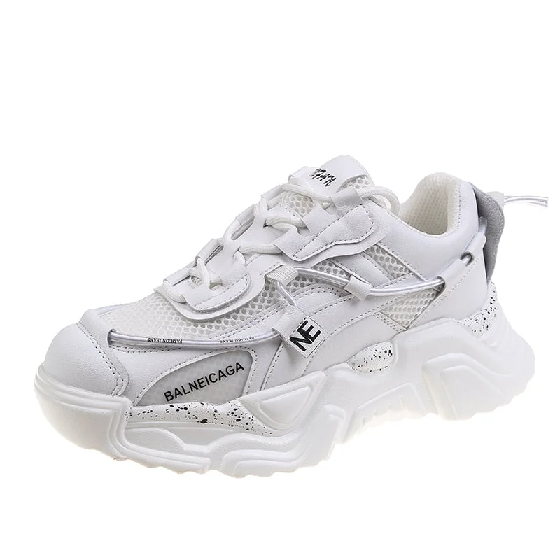 Fashion Women Chunky Sneakers Height Increasing Thick Bottom Women's Casual Shoes Designer Ladies White Black Dad Sport Shoes