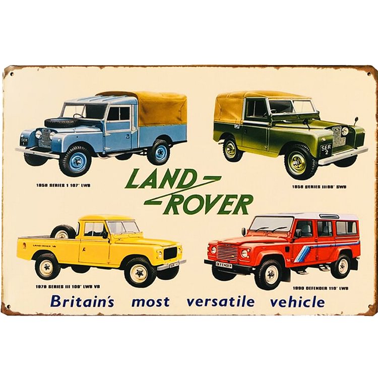 Land Rover car - Enseigne Vintage Métallique/enseignes en bois - 20*30cm/30*40cm