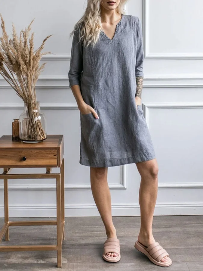Women's Vintage Casual Solid Color Dress