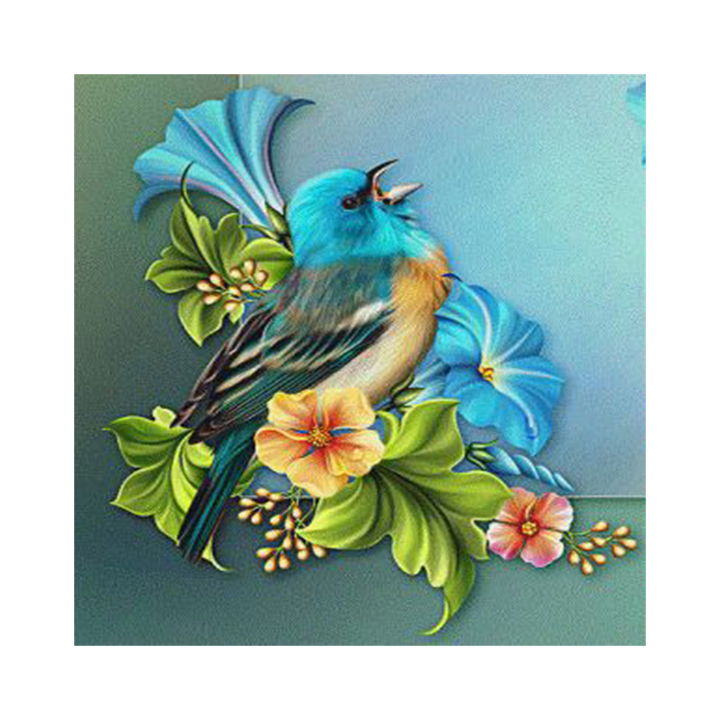

30*30CM - Round Drill Diamond Painting - Bird Flower, 501 Original