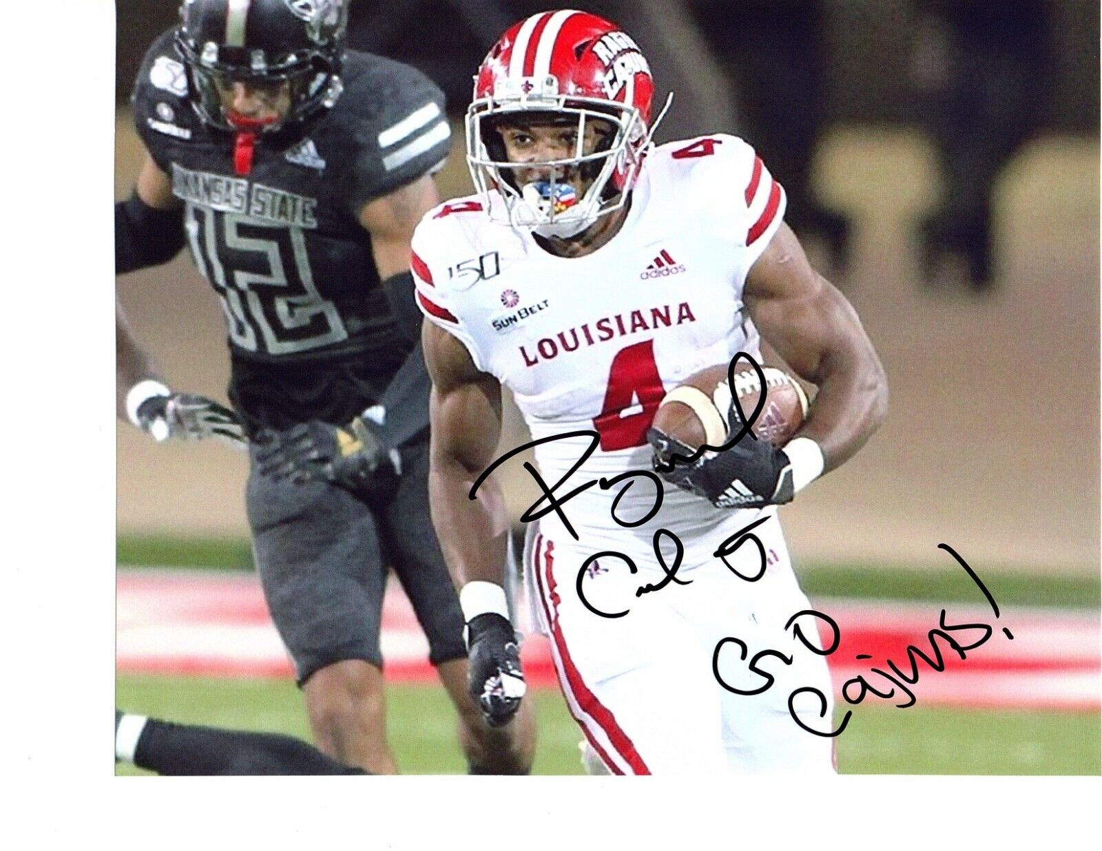 Raymond Calais Louisiana-Lafayette Cajuns signed autograph 8x10 football Photo Poster painting c