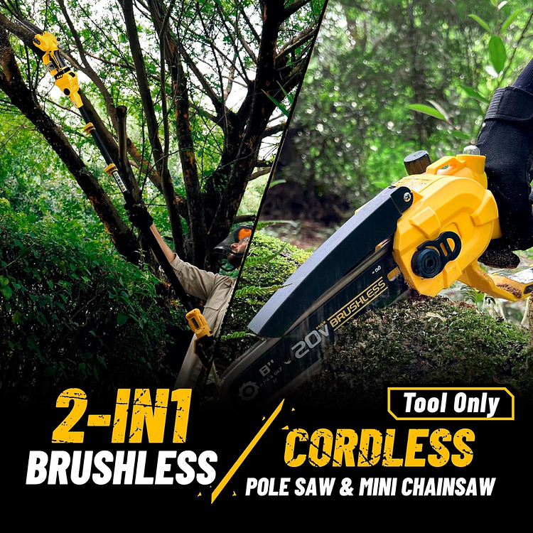 2-in-1 Electric Pole Saws for Tree Trimming, Inch Mini Chainsaw