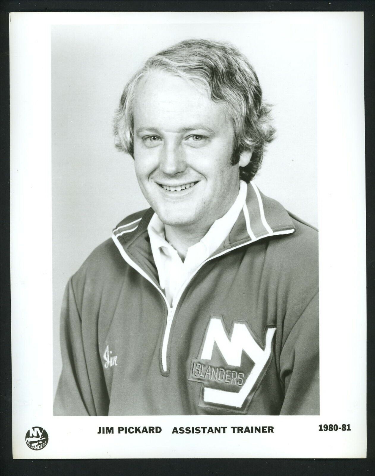 Jim Pickard Assistant Trainer New York Islanders team issued 1980 Press Photo Poster painting