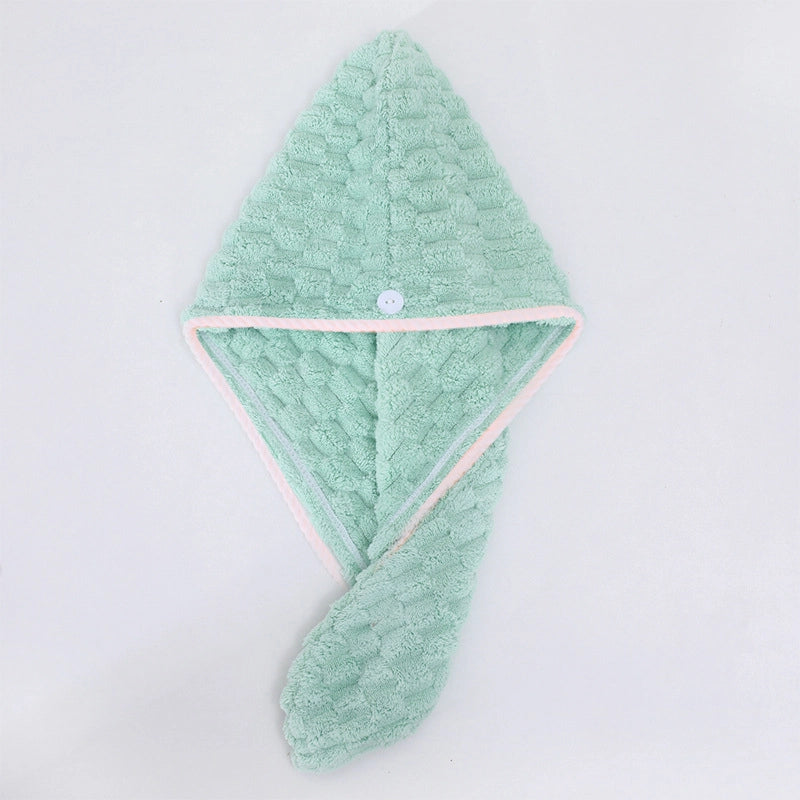 Cloud Lattice Towel Bath Towel Hair Drying Hat Shower Cap Women’s Household Water Absorbent Quick-drying Hair-free Thickened Wearable Bath