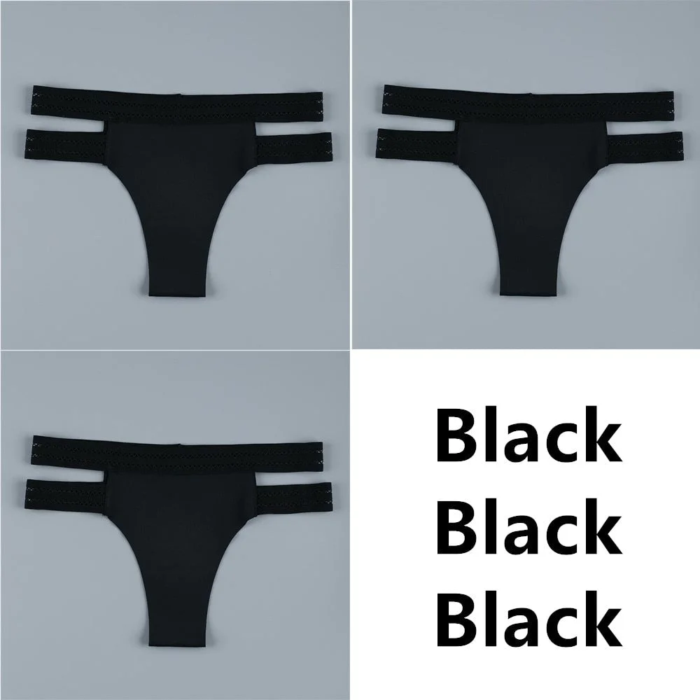 3Pcs Sexy Thongs Panties Women G-String Female Underpants Seamless Comfortable Intimate Underwear Female Low-Rise Thong Lingerie