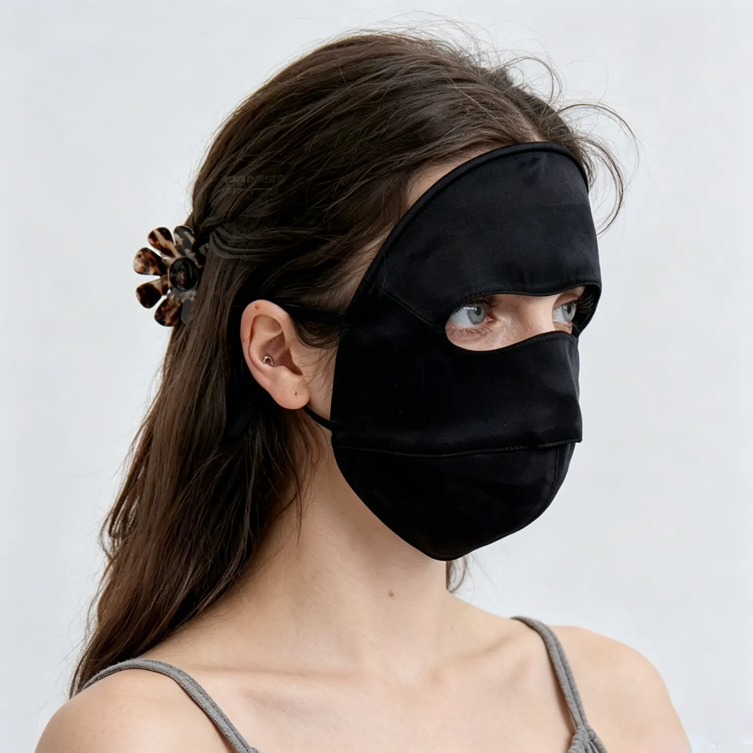 100% Silk Face Mask Lightweight 5D Structured Breathable Sun Shade for Women REAL SILK LIFE