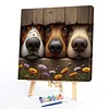 Three Curious Puppies-Paint by Numbers Acrylic Painting 40*40CM