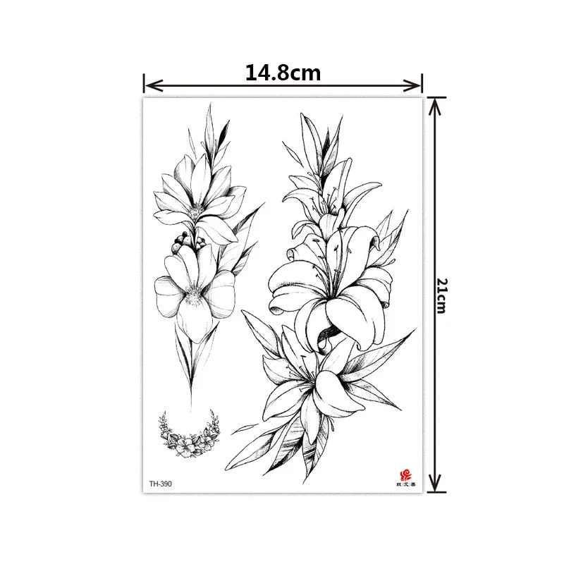 Flower arm tattoo stickers half arm tattoo stickers flower creative tattoo stickers waterproof and durable