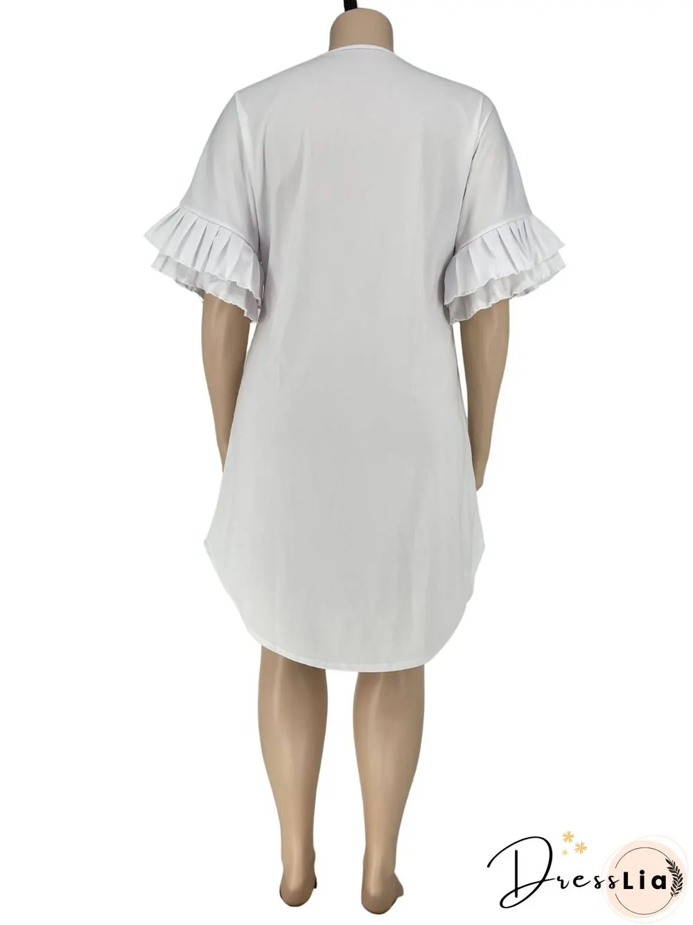 Ruffle Short Sleeve Loose Plus Size Dresses