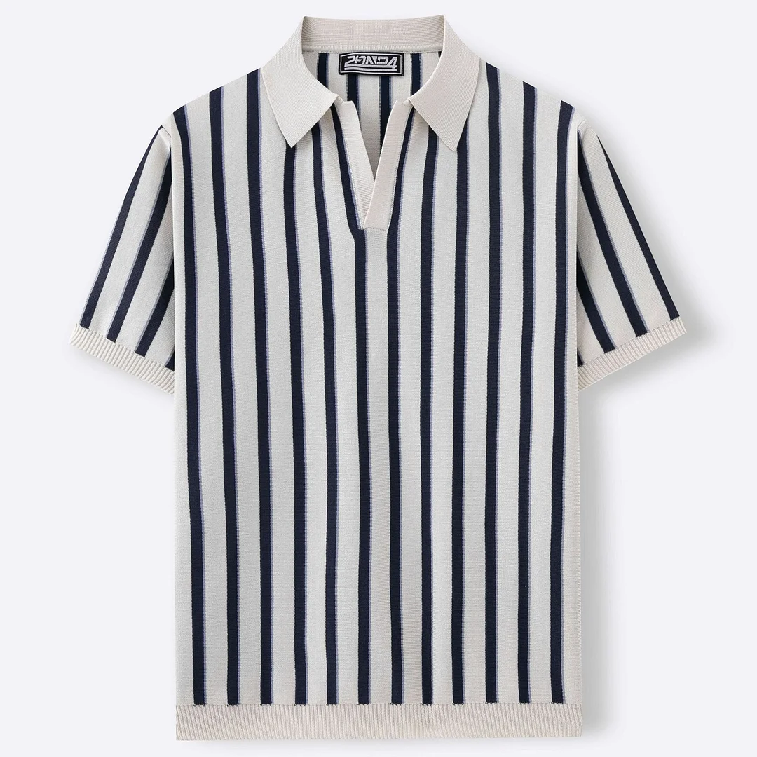 Uveng Uveng Men's High Quality Summer Collar Temperament Striped POLO Shirt Men's Short-Sleeved Top SY0158