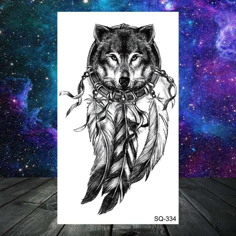 Sdrawing Seahorse Whale Temporary Tattoos For Women Men Cross Anchor Skeleton Thorns Elephant Fake Tattoo Fashion Tatoos Paper