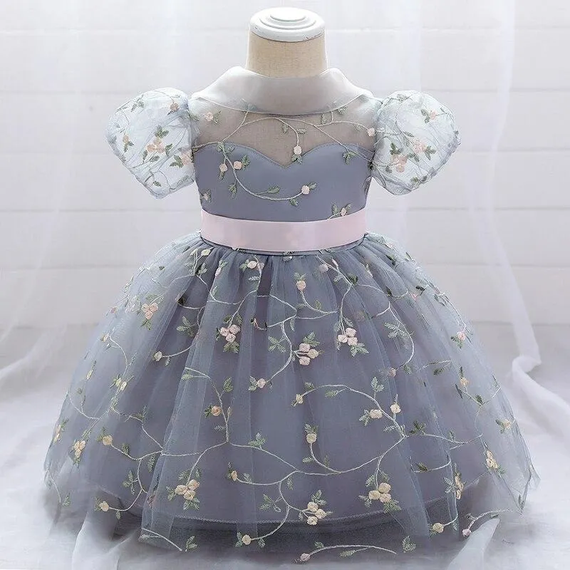 2021 White Dress Ceremony 1st Birthday Dress For Baby Girl Clothes Beading  Princess Dress Ball Gown Party  Dresses 2 1- 5 Years