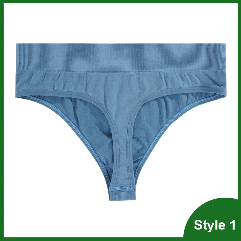 Sexy Thongs Panties Women G-String Female Underpants Solid Color Comfortable T-back Female High-Rise Wide Side Thong 1/2PCS