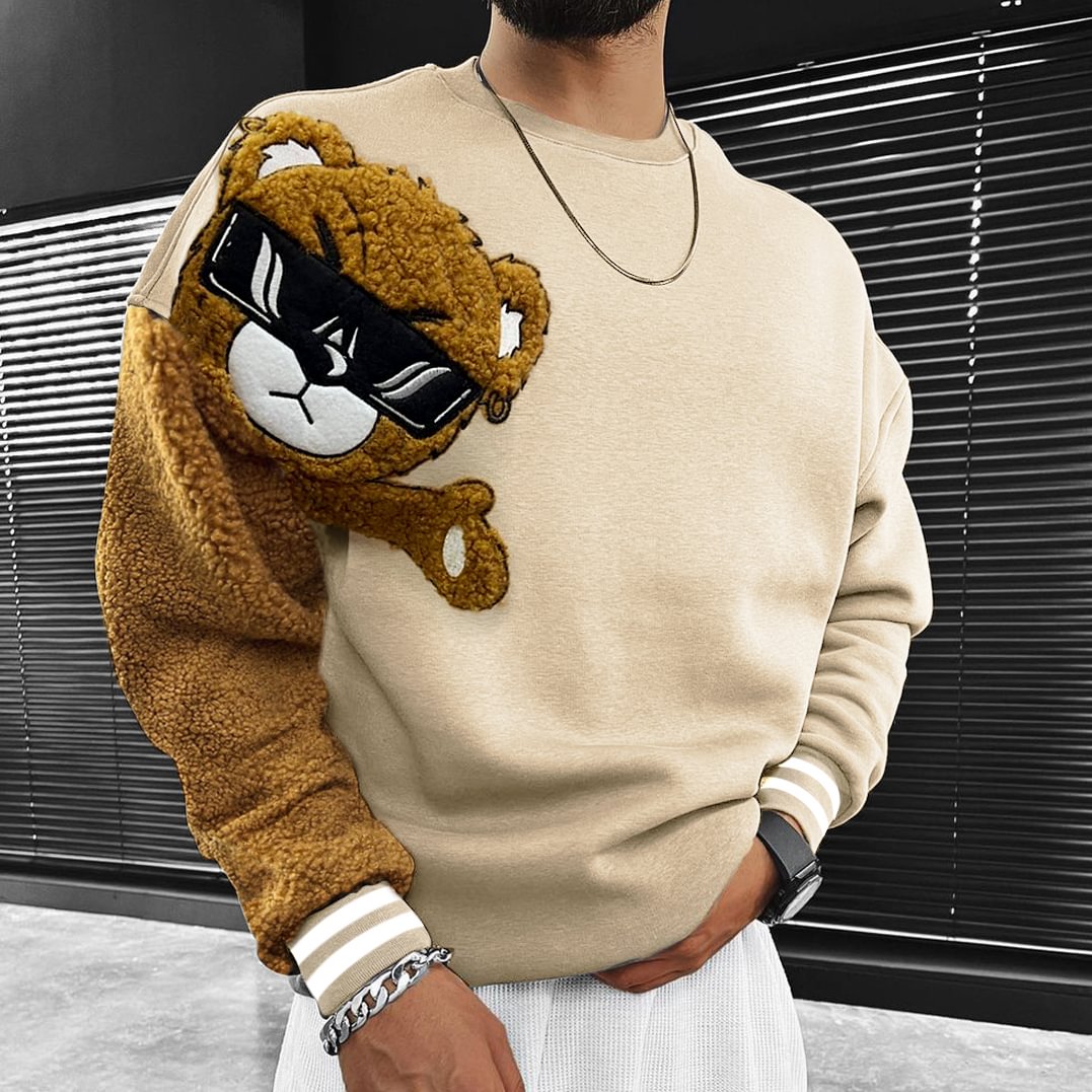 Hivenmax Teddy Bear Oversized Men S Sweatshirt 30 43