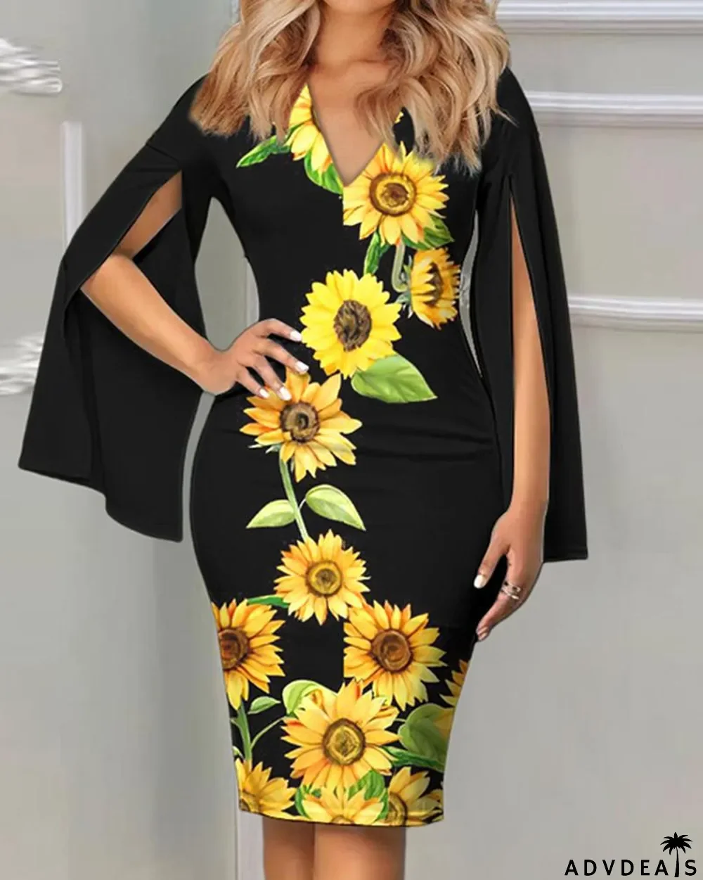 Women Printed Sleeve Dress
