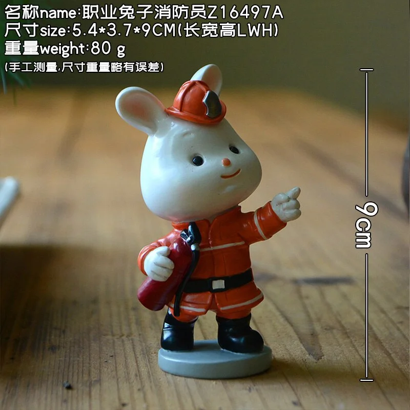 Creative Professional Bunny Ornament Rabbit Figurine Office Decoration Lovely Girl Gift Doll for Kids