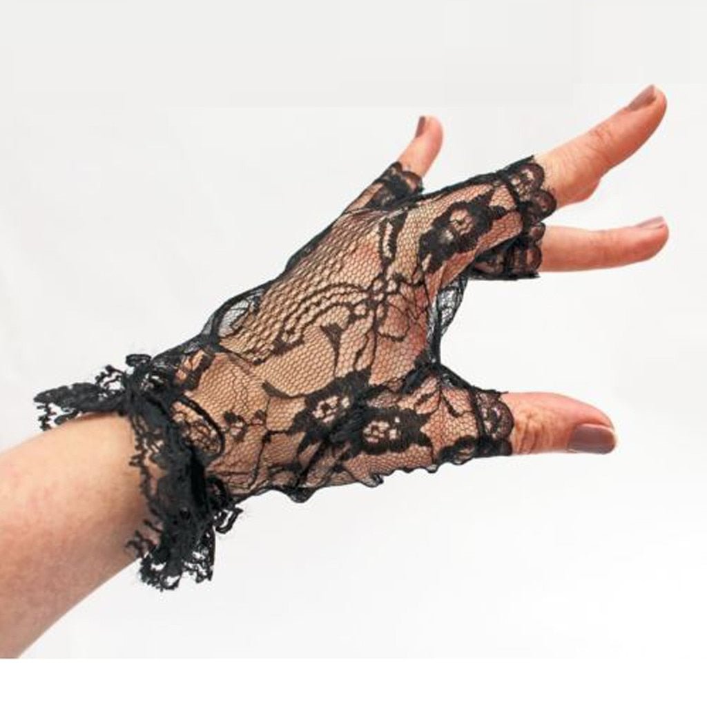 Punk Goth Lady Disco Dance Costume Lace Fingerless Mesh Fishnet Gloves fashion summer Candy colors Gloves without fingers 2021