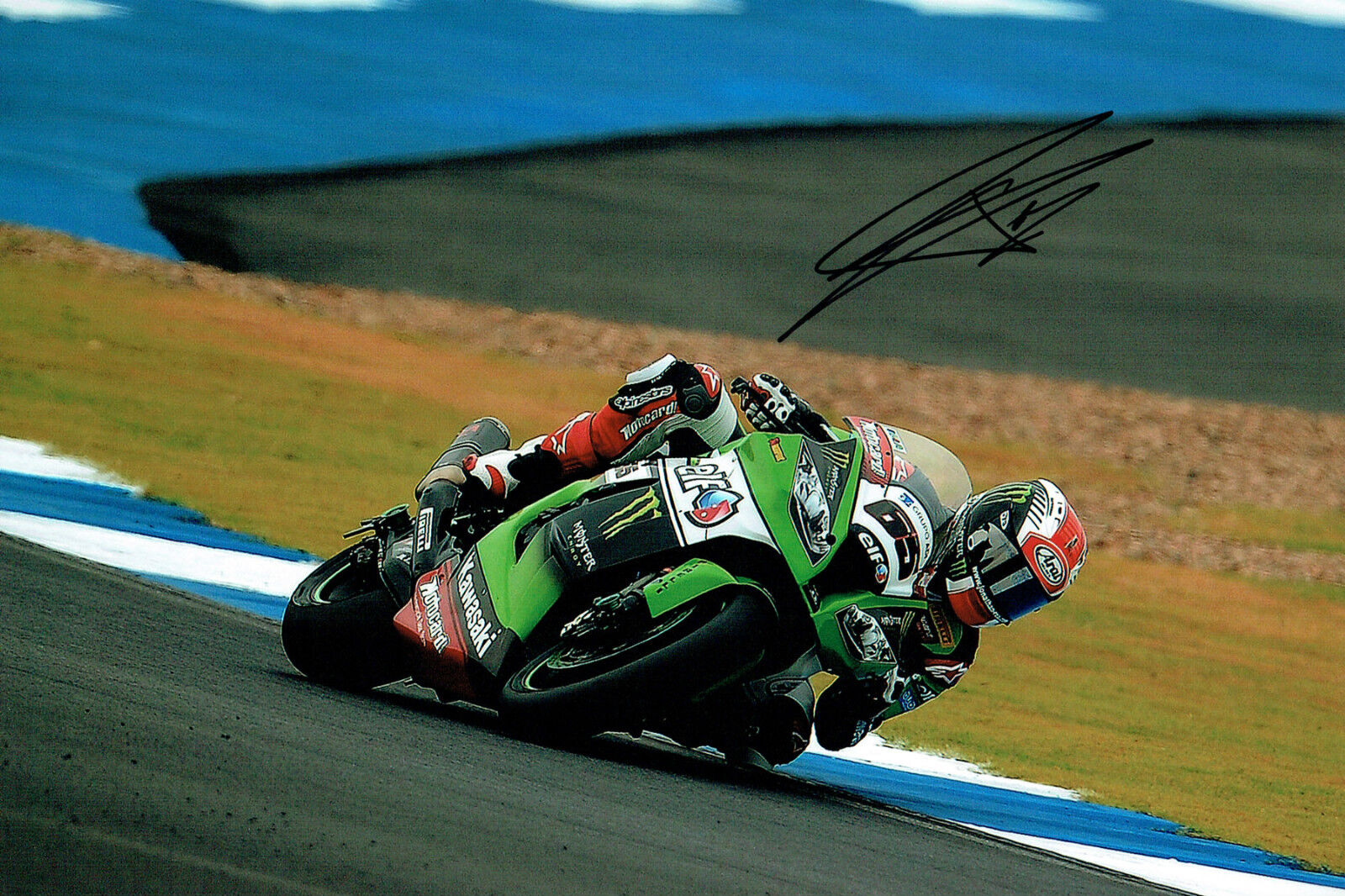 Jonathan REA 2015 SIGNED WSBK Rider Kawasaki Autograph 12x8 Photo Poster painting AFTAL COA