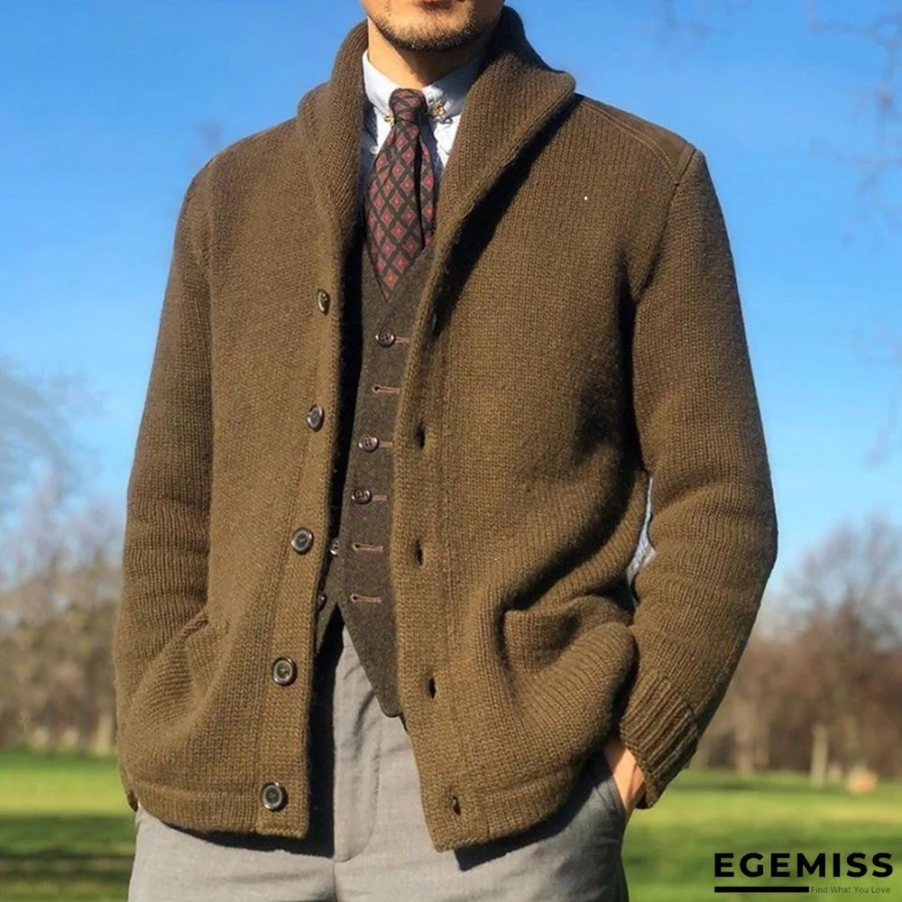 Men's Single-breasted Bottoming Knitted Cardigan | EGEMISS