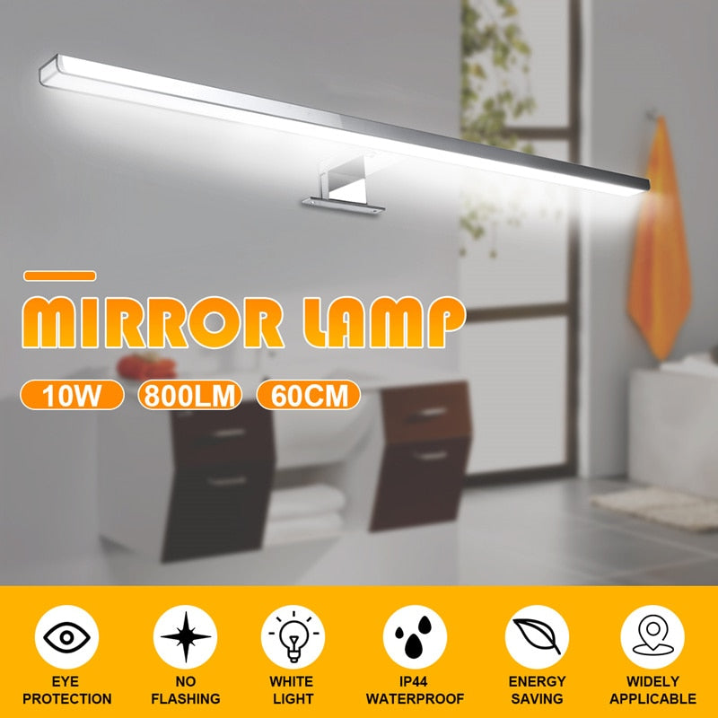 Indoor Led Wall Light Mirror Wall Lamp 10W 800LM White 60cm Waterproof Aluminum Lighting ...