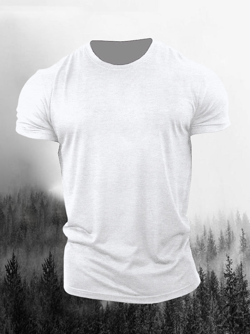 Men's Cotton Basic Light Board Bottoming Short-Sleeved Shirt