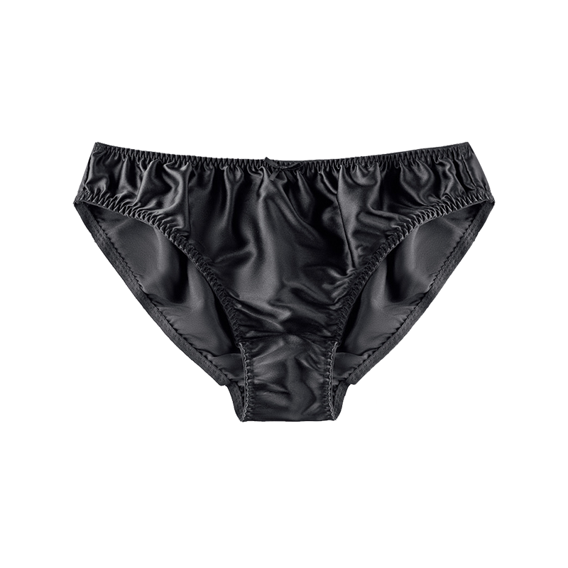 Simple Bowtie Decoration Silk Panties REAL SILK LIFE