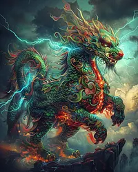 Thunder Qilin - Diamond Painting