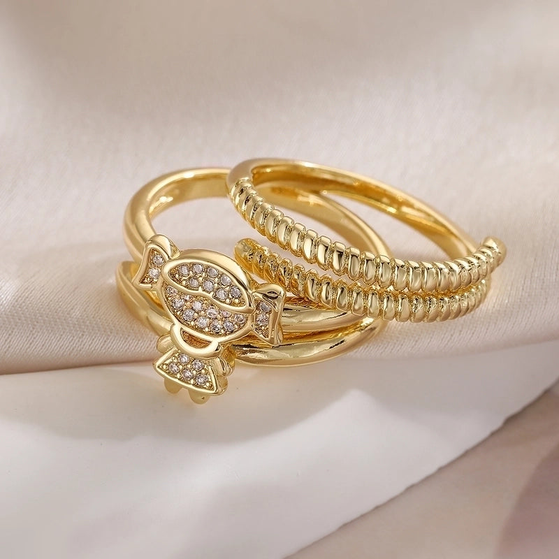 Copper Solid Color Open Rings