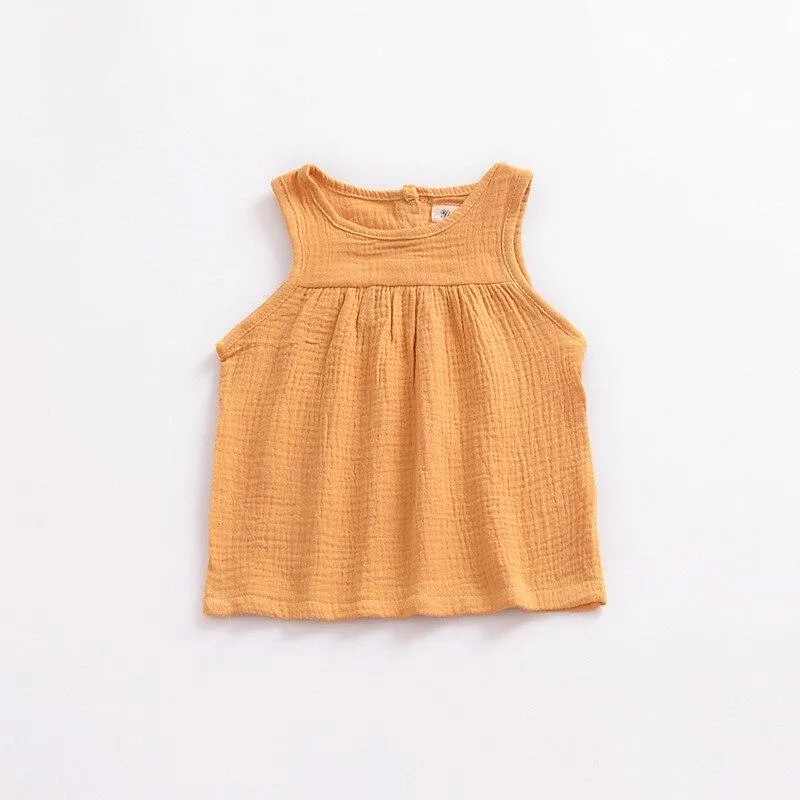 Toddler Girls Tops Summer Kids Cotton T Shirts Kid Baby Clothing Infant Playsuit Clothes Child Vest T-shirt Sleeveless Top Tees