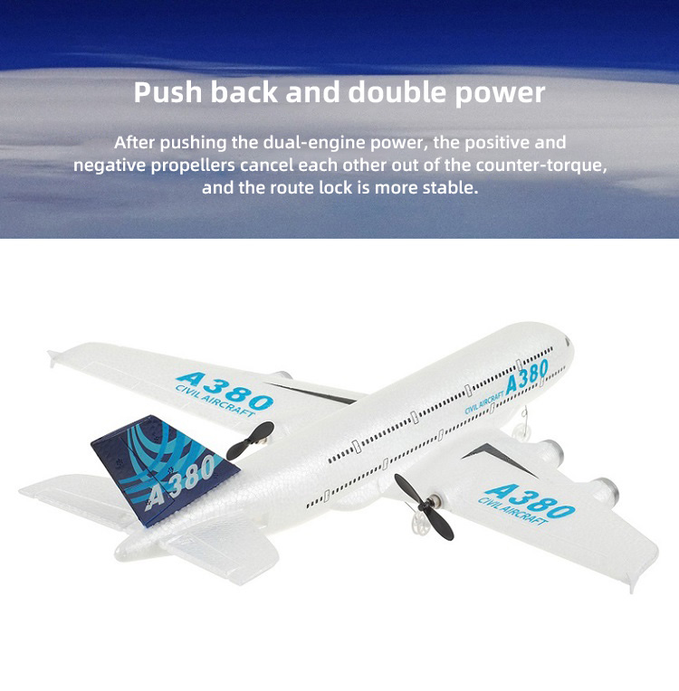 Tegooe Large Scale Passenger Jet RC Airplane - 24G Fixed Wing Foam Glider RTF Outdoor Toy