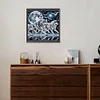 Meute de loups au clair de lune-peinture diamant en forme spéciale-30*30cm