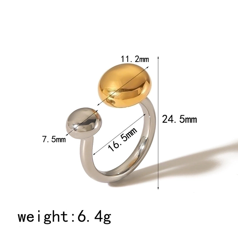 304 Stainless Steel 18K Gold Plated Minimalist Polishing Plating Circle Open Rings
