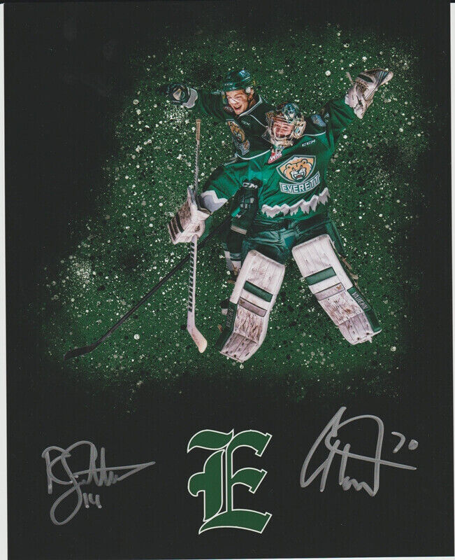 Carter Hart & Riley Sutter Everett Silvertips Autographed 8x10 Photo Poster painting CFS COA