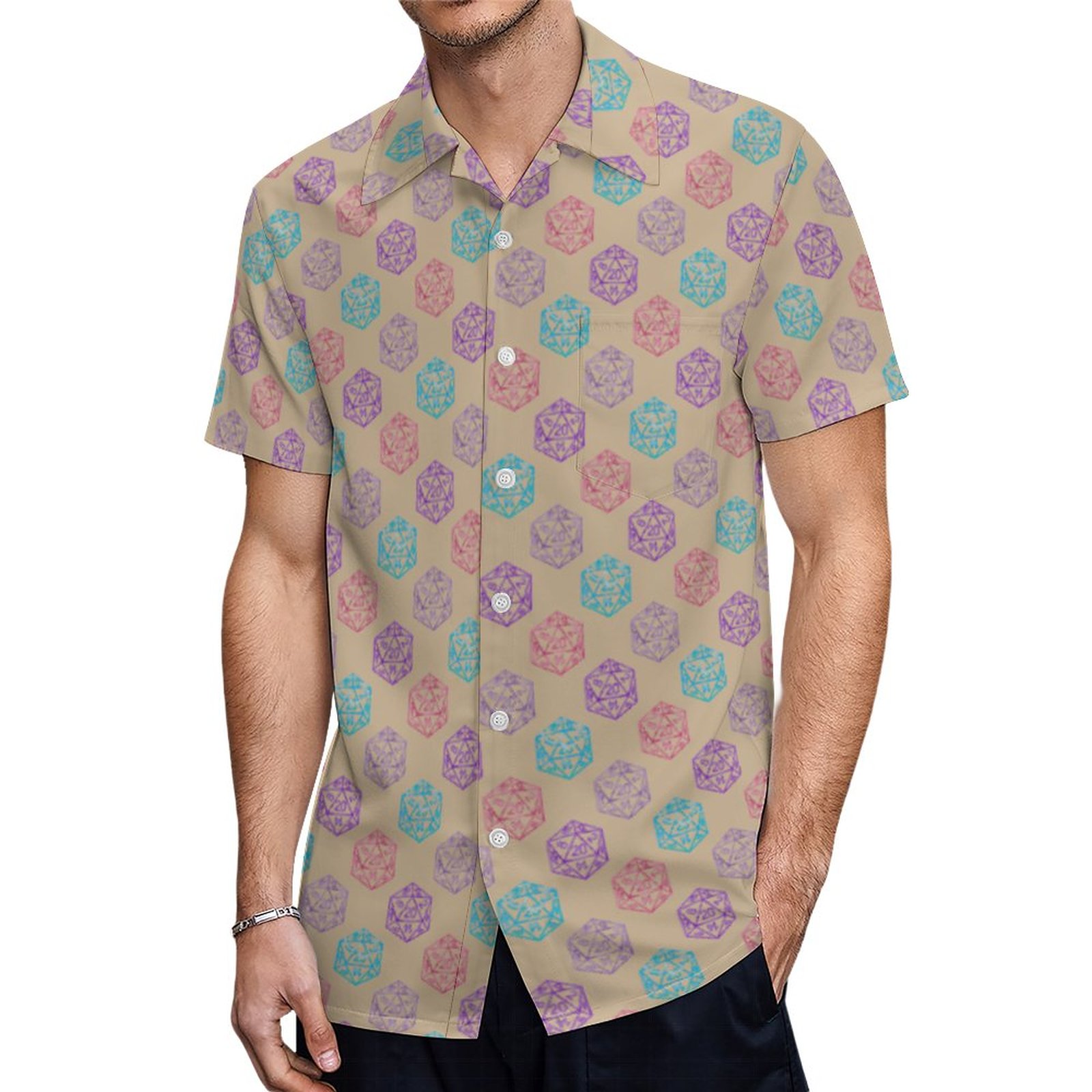 Short Sleeve D20 Rpg Hawaiian Shirt Mens Button Down Plus Size Tropical Hawaii Beach Shirts