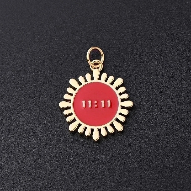 1 Pc/Package 16×13.5mm 20×17.5mm Hole 3~3.9mm Copper 18K Gold Plated Sun Solid Color Polished Pendant