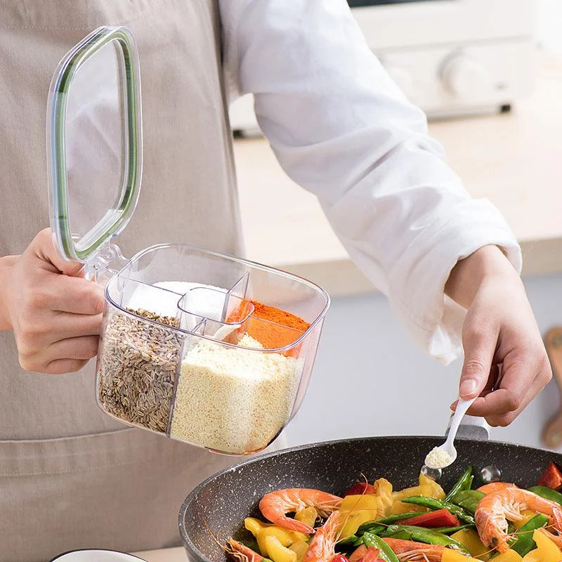 Multi Grid Seasoning Box Household Transparent Jar - vzzhome