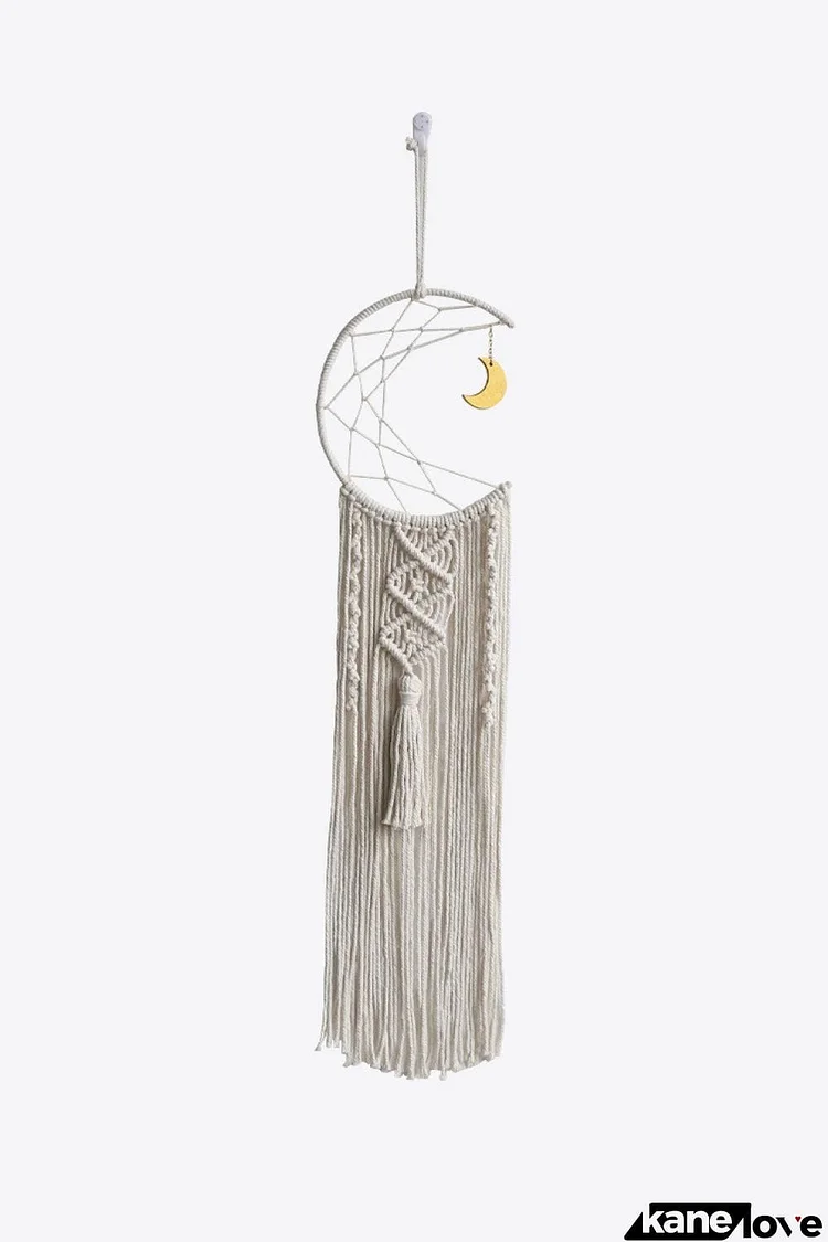 Bohemian Hand-Woven Moon Macrame Wall Hanging