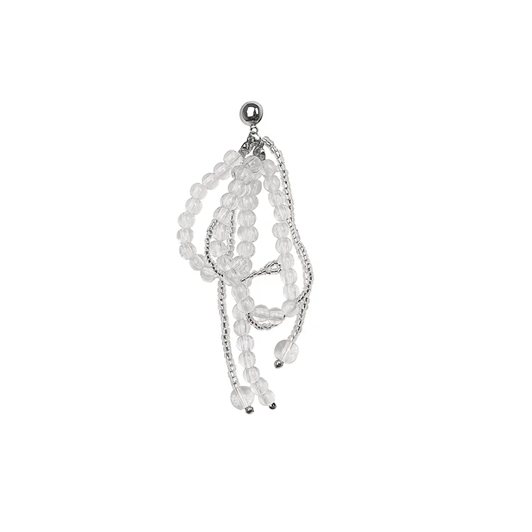 Niche Design Crystal Flower Tassel Earrings