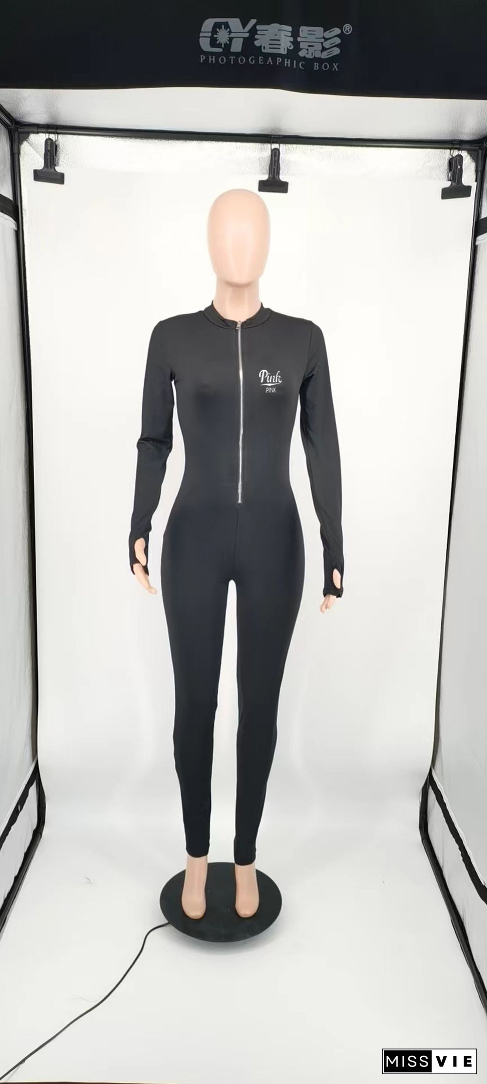 Activewear Long Sleeve Bodycon One Piece Jumpsuit