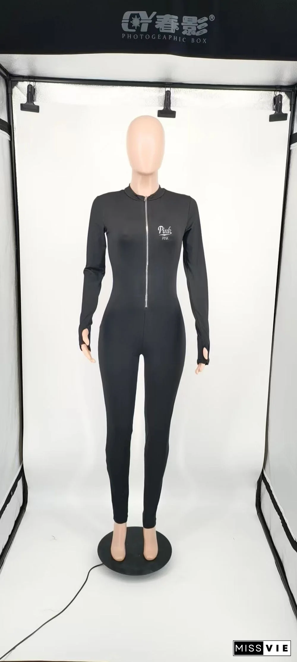 Activewear Long Sleeve Bodycon One Piece Jumpsuit