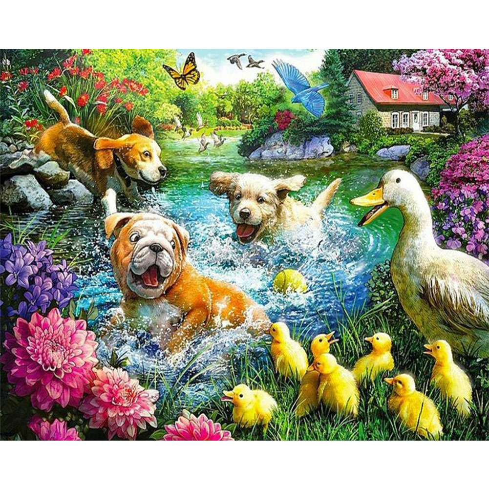 

Pug Dog Duck - Round Drill Diamond Painting - 40*30CM, 501 Original