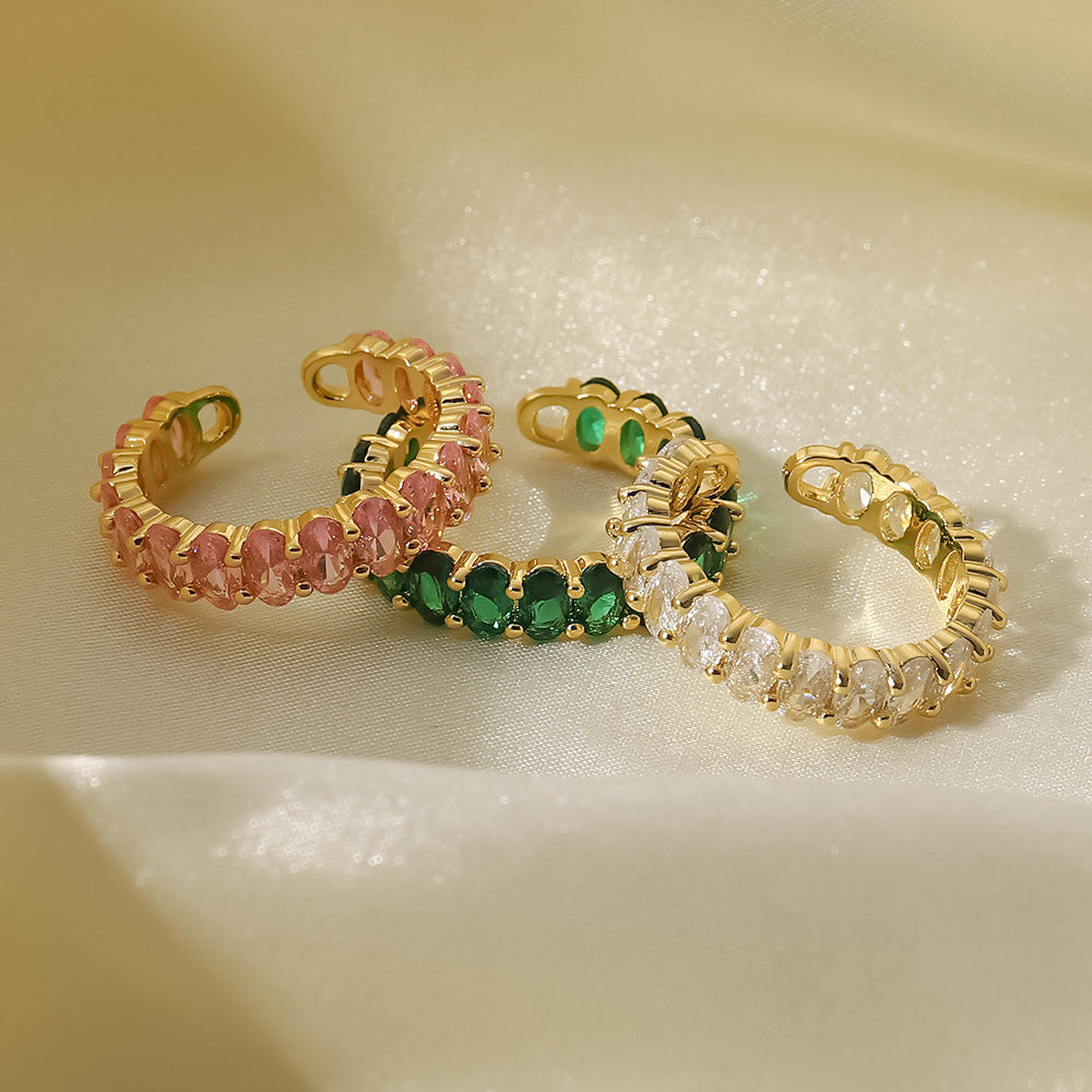 Women IG Style Geometric Stainless Steel 18K Gold Plated Rings