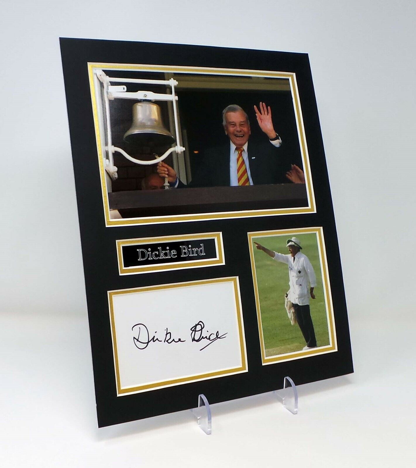 Dickie BIRD Signed Mounted Photo Poster painting Display AFTAL COA Cricket Umpire