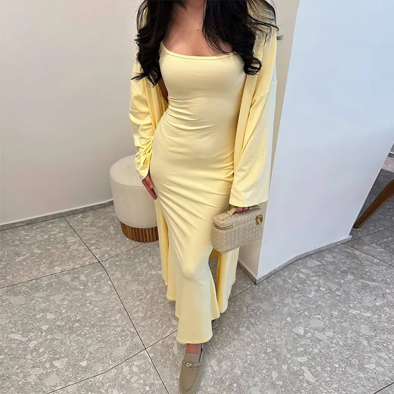 Women's 2-Piece Maxi Dress & Cardigan Set